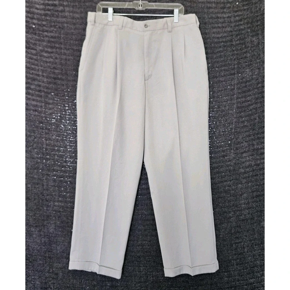Axcess Dress Pants Men's 38x30 Light Tan Double Pleated Slacks/Business